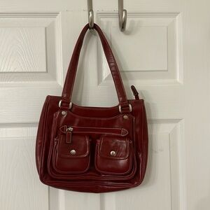 Red leather purse